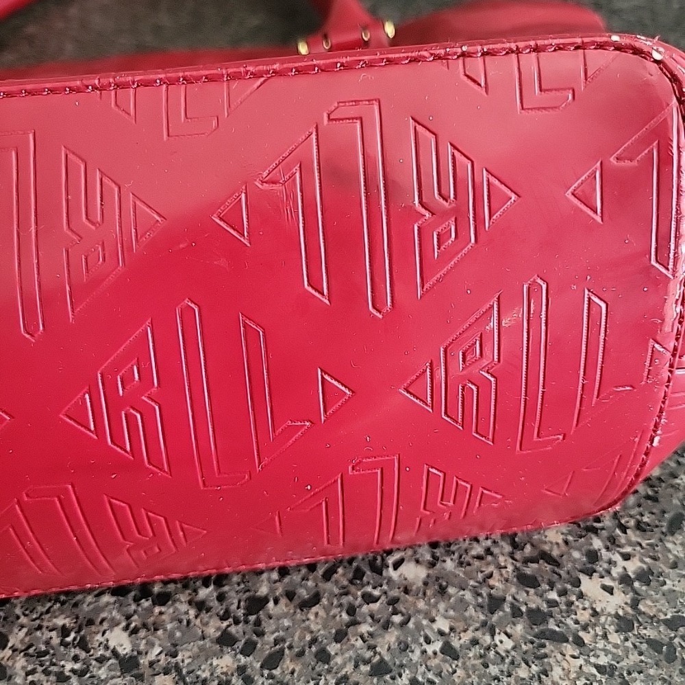 VINTAGE Ralph‎ Lauren Red Initial Logo Pattern Purse - Picture 9 of 16